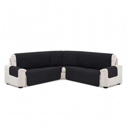 Cubre Rinconera Acolchada Reversible Couch Cover Belmarti Negro - Gris