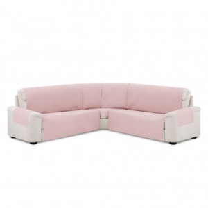 Cubre Rinconera Acolchada Reversible Couch Cover Rosa - Beige