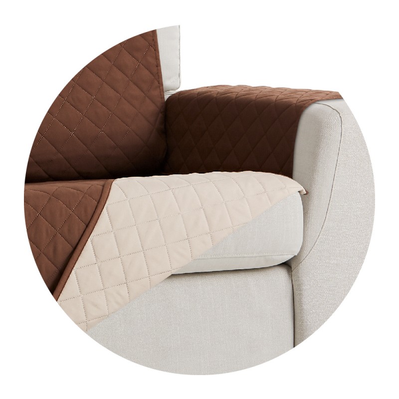 Cubre Rinconera Acolchada Reversible Couch Cover Belmarti Marrón - Beige