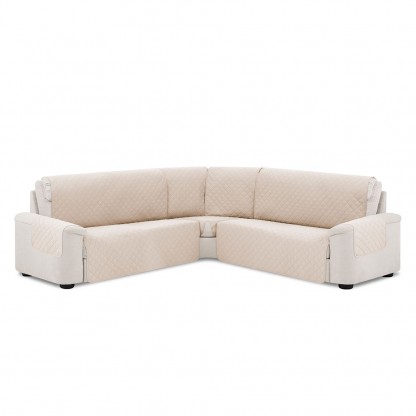 Cubre Rinconera Acolchada Reversible Couch Cover Belmarti Beige - Marrón
